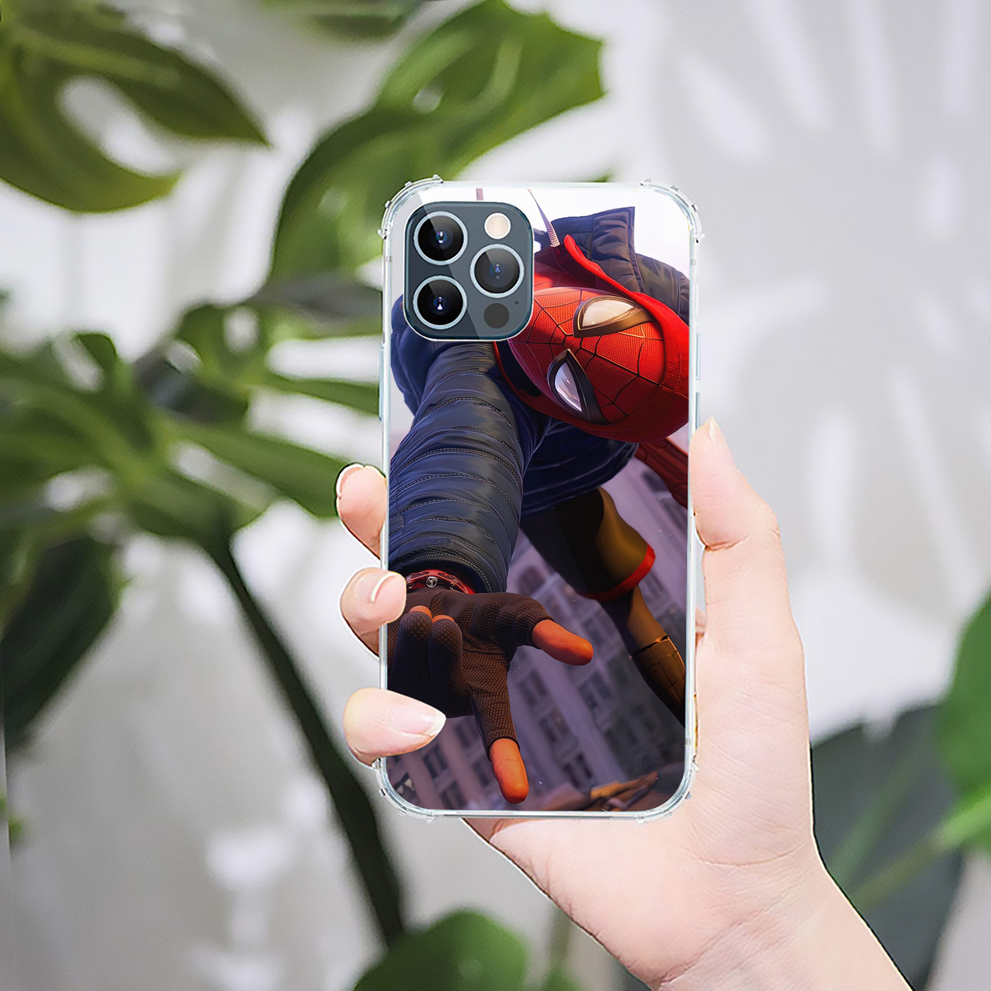 （画像用） Spider Man スパイダーマン 【iPhone 12シリーズ対応】透明スマホケース（クリアソフトケース）